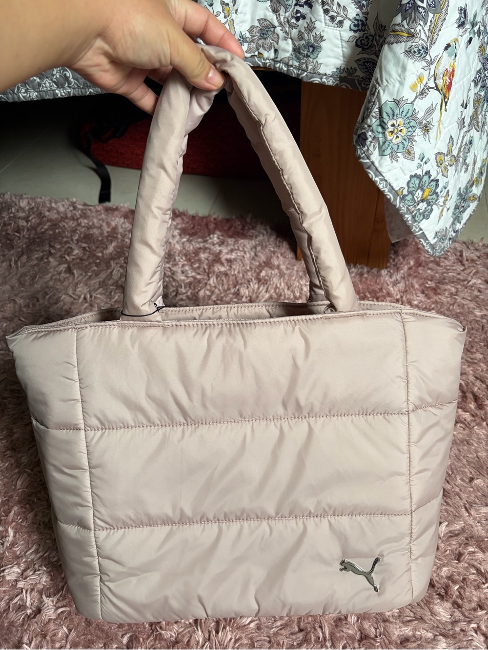 Puma Quilted Tote Bag - Pale Pink